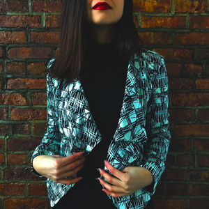 Black & White Draped Blazer